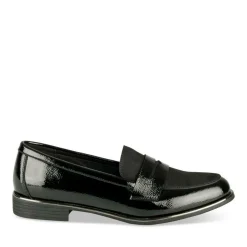 Mocassins NOIR Femme Motif Vernis A Enfiler