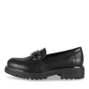 Mocassins NOIR Femme Motif Chaîne A Enfiler