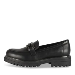 Mocassins NOIR Femme Motif Chaîne A Enfiler