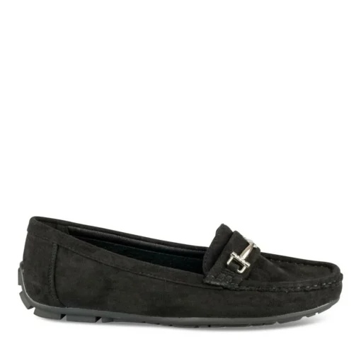Mocassins NOIR Femme Motif Uni A Enfiler