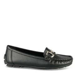 Mocassins NOIR Femme Motif Chaîne A Enfiler