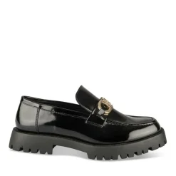 Mocassins NOIR Femme Motif Chaîne A Enfiler