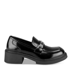 Mocassins NOIR Femme Motif Uni A Enfiler