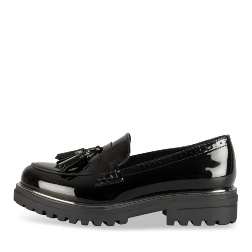 Mocassins NOIR Femme Motif Uni A Enfiler