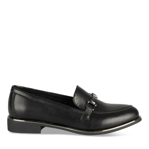 Mocassins NOIR Femme Motif Uni A Enfiler