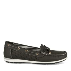Mocassins NOIR Femme Motif Uni A Enfiler