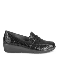 Mocassins NOIR Femme Motif Uni A Enfiler