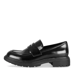 Mocassins NOIR Femme Motif Uni Lacets