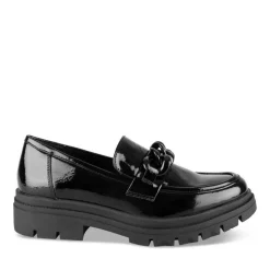 Mocassins NOIR Femme Motif Chaîne A Enfiler