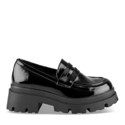 Mocassins NOIR Femme Motif Vernis A Enfiler