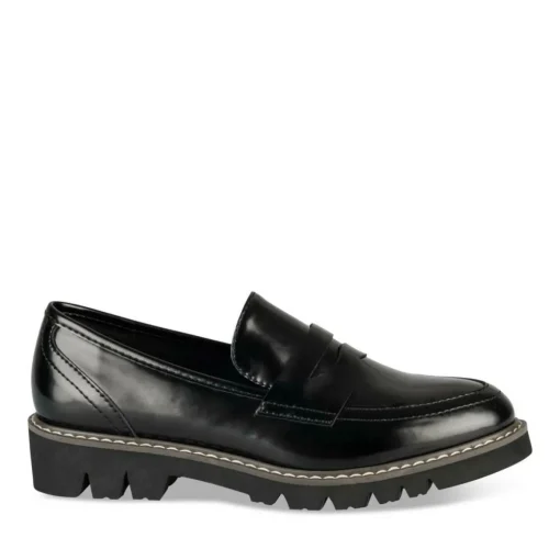 Mocassins NOIR Femme Motif Uni A Enfiler