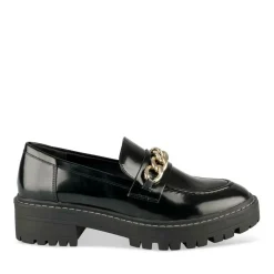 Mocassins NOIR Femme Motif Chaîne A Enfiler