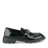 Mocassins NOIR Femme Motif Chaîne A Enfiler