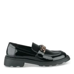 Mocassins NOIR Femme Motif Chaîne A Enfiler