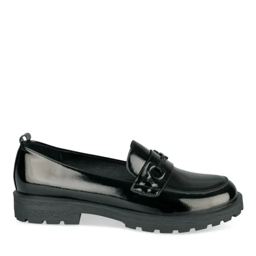 Mocassins NOIR Femme Motif Uni A Enfiler