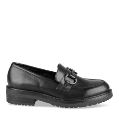 Mocassins NOIR Femme Motif Chaîne A Enfiler