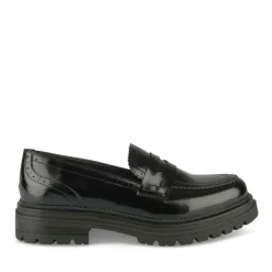 Mocassins NOIR Femme Motif Uni A Enfiler