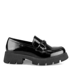 Mocassins NOIR Femme Motif Chaîne A Enfiler