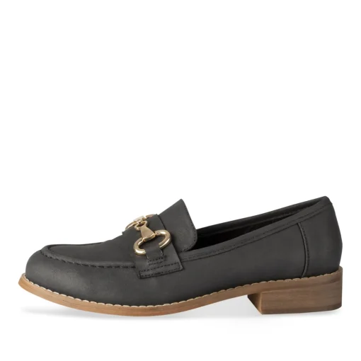 Mocassins NOIR Femme Motif Uni A Enfiler