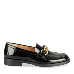 Mocassins NOIR Femme Motif Chaîne A Enfiler