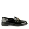 Mocassins NOIR Femme Motif Chaîne A Enfiler