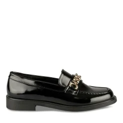 Mocassins NOIR Femme Motif Chaîne A Enfiler