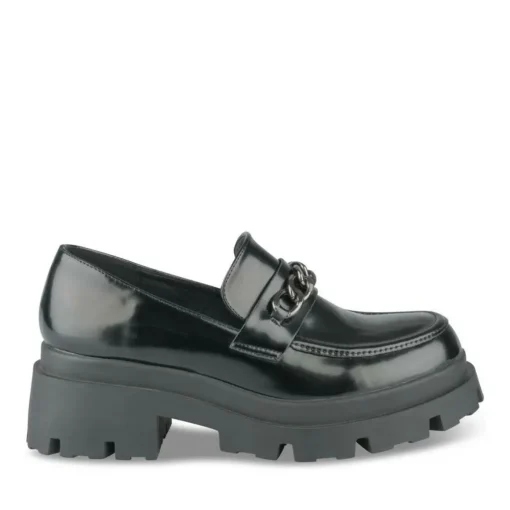 Mocassins NOIR Femme Motif Uni A Enfiler