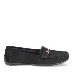 Mocassins NOIR Femme Motif Chaîne A Enfiler