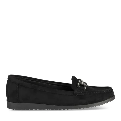 Mocassins NOIR Femme Motif Uni A Enfiler