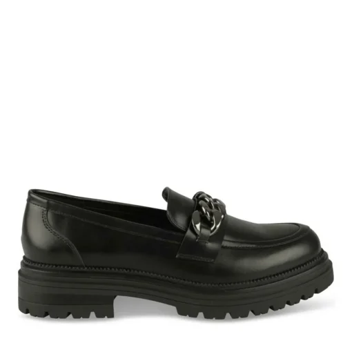 Mocassins NOIR Femme Motif Uni A Enfiler