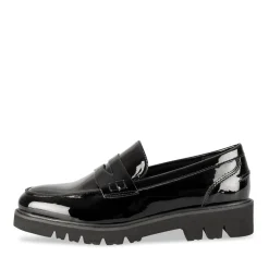 Mocassins NOIR Femme Motif Vernis A Enfiler