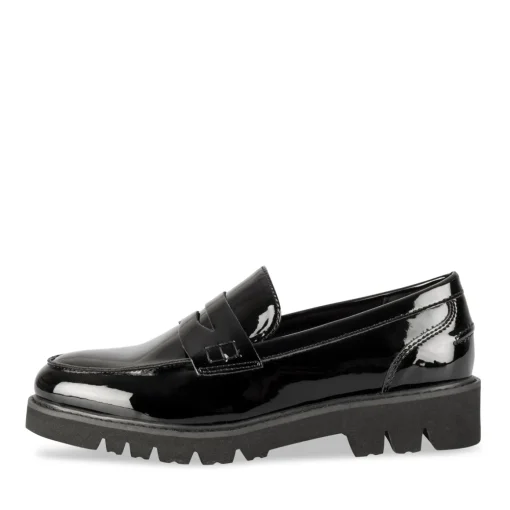 Mocassins NOIR Femme Motif Vernis A Enfiler