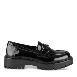 Mocassins NOIR Femme Motif Vernis A Enfiler