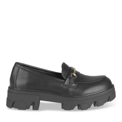 Mocassins NOIR Femme Motif Chaîne A Enfiler