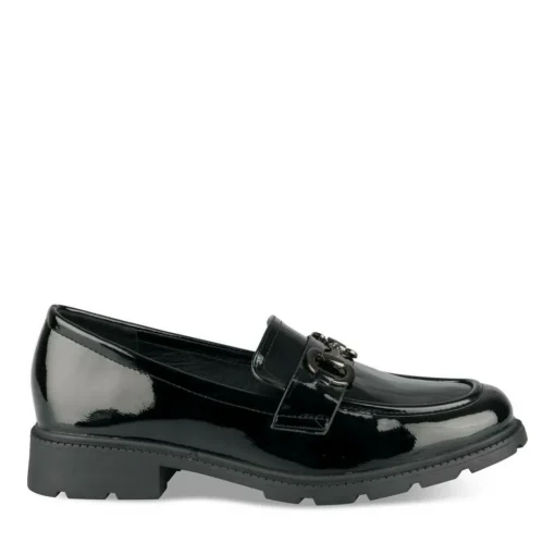 Mocassins NOIR Femme Motif Chaîne A Enfiler