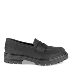 Mocassins NOIR Femme Motif Uni A Enfiler