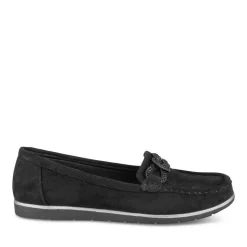 Mocassins NOIR Femme Motif Paillettes A Enfiler