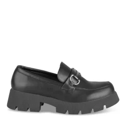 Mocassins NOIR Femme Motif Uni A Enfiler