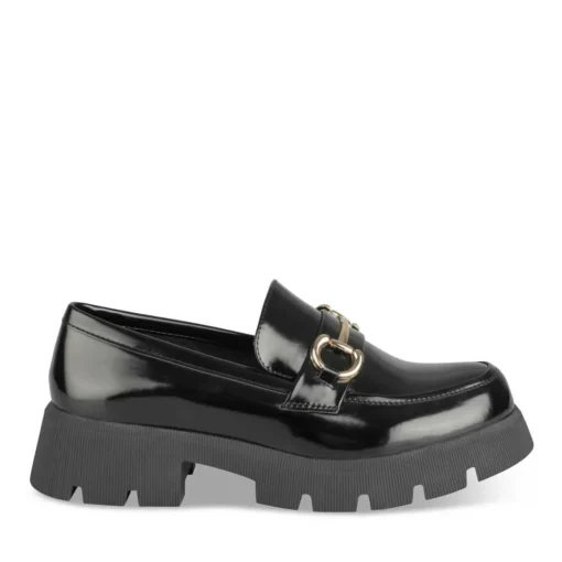 Mocassins NOIR Femme Motif Uni A Enfiler