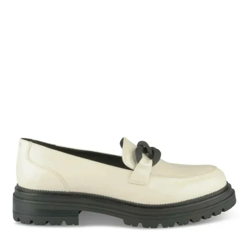 Mocassins NOIR Femme Motif Chaîne A Enfiler