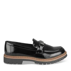 Mocassins NOIR Femme Motif Chaîne A Enfiler