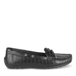 Mocassins NOIR Femme Motif Uni A Enfiler