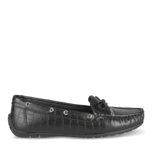 Mocassins NOIR Femme Motif Uni A Enfiler