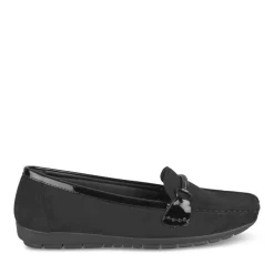 Mocassins NOIR Femme Motif Chaîne A Enfiler