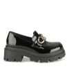 Mocassins NOIR Femme Motif Vernis A Enfiler