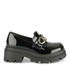 Mocassins NOIR Femme Motif Vernis A Enfiler