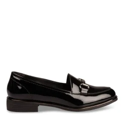 Mocassins NOIR Femme Motif Vernis A Enfiler