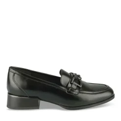 Mocassins NOIR Femme Motif Chaîne A Enfiler