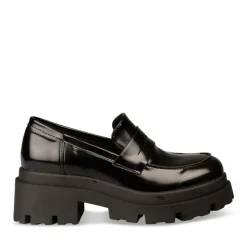 Mocassins NOIR Femme Motif Vernis A Enfiler