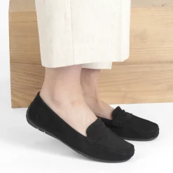 Mocassins NOIR Femme Motif Uni A Enfiler